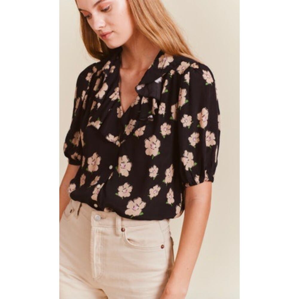 Trovata Faye Blouse in Gardenia Print Size XS NEW
